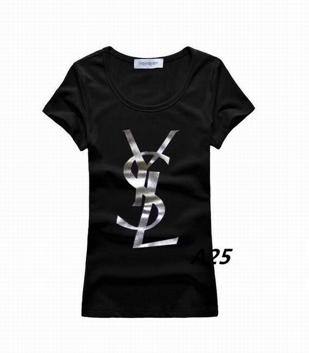 YSL short round collar T woman S-XL-095